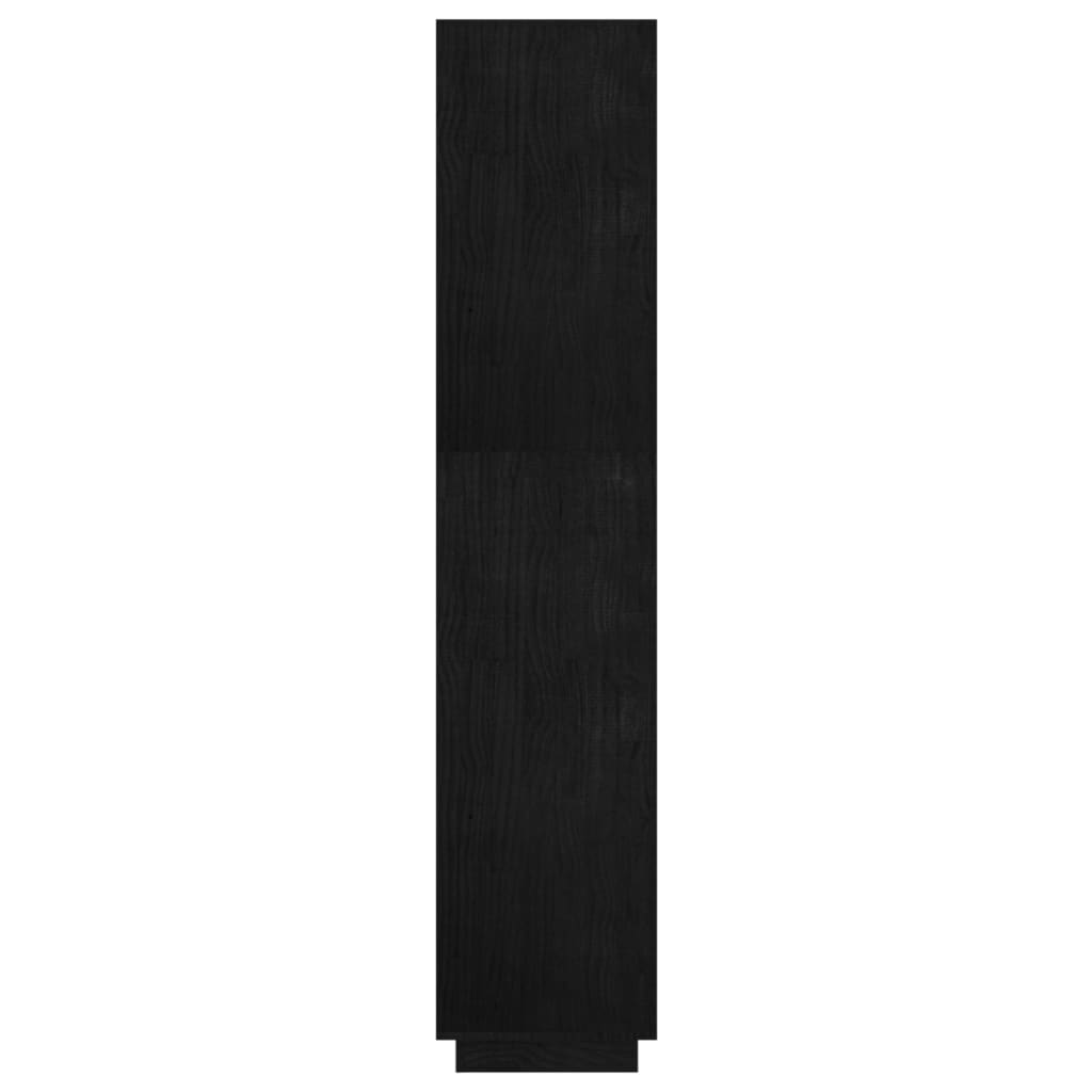 Boekenkast/kamerscherm 60x35x167 cm massief grenenhout zwart 60 x 35 x 167 cm Zwart