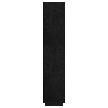Boekenkast/kamerscherm 60x35x167 cm massief grenenhout zwart 60 x 35 x 167 cm Zwart
