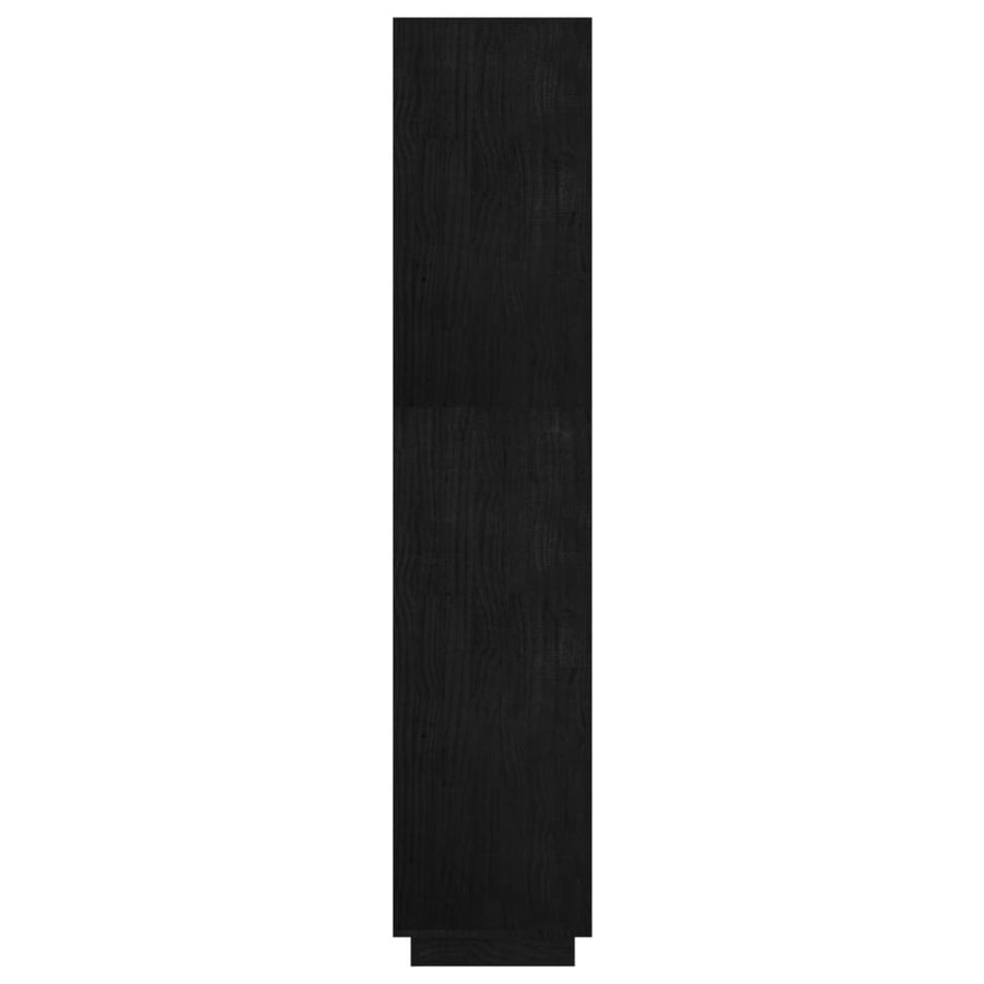 Boekenkast/kamerscherm 60x35x167 cm massief grenenhout zwart 60 x 35 x 167 cm Zwart