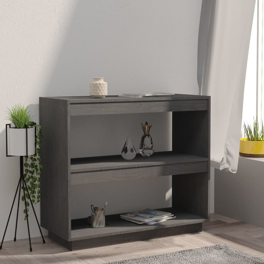 Boekenkast Massief Grenenhout 80 x 35 x 71 cm Grijs