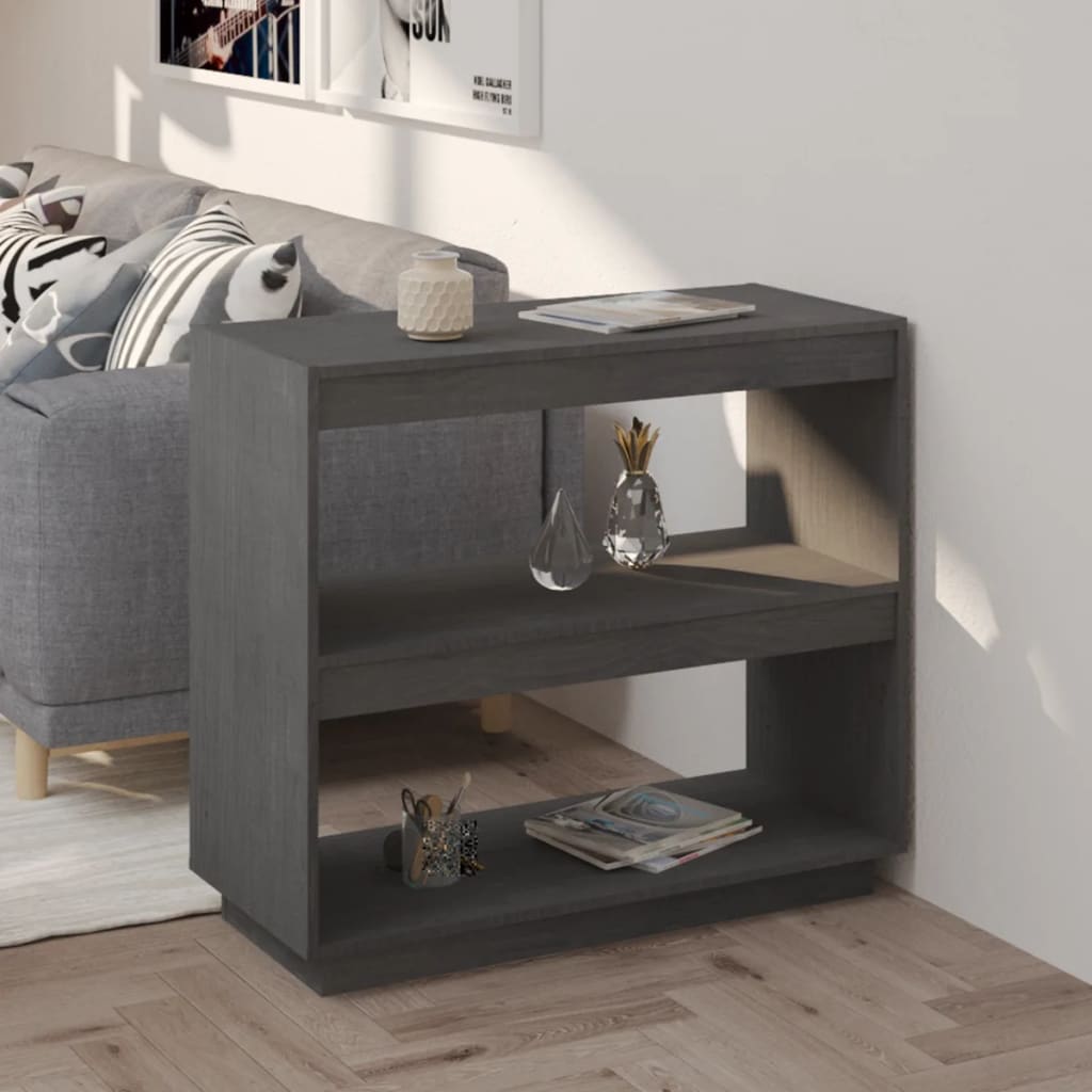 Boekenkast Massief Grenenhout 80 x 35 x 71 cm Grijs