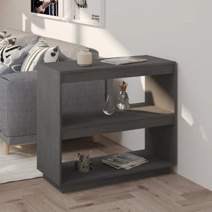 Boekenkast Massief Grenenhout 80 x 35 x 71 cm Grijs