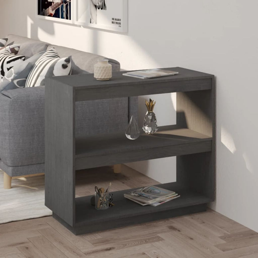 Boekenkast Massief Grenenhout 80 x 35 x 71 cm Grijs