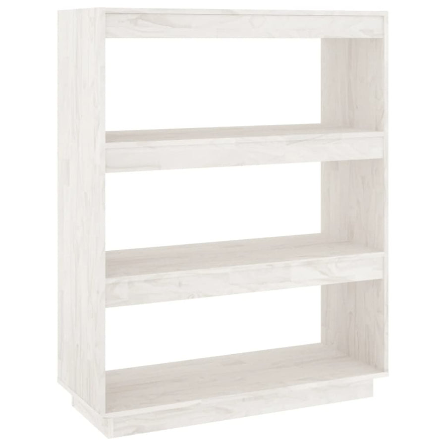 Boekenkast/kamerscherm 80x35x103 cm massief grenenhout wit 80 x 35 x 103 cm Wit