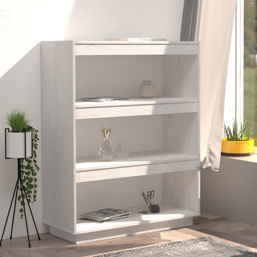 Boekenkast/kamerscherm 80x35x103 cm massief grenenhout wit 80 x 35 x 103 cm Wit