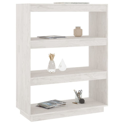 Boekenkast/kamerscherm 80x35x103 cm massief grenenhout wit 80 x 35 x 103 cm Wit