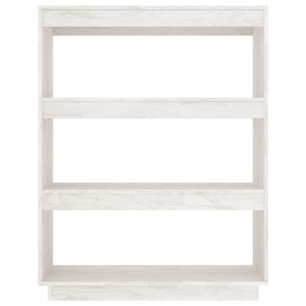 Boekenkast/kamerscherm 80x35x103 cm massief grenenhout wit 80 x 35 x 103 cm Wit