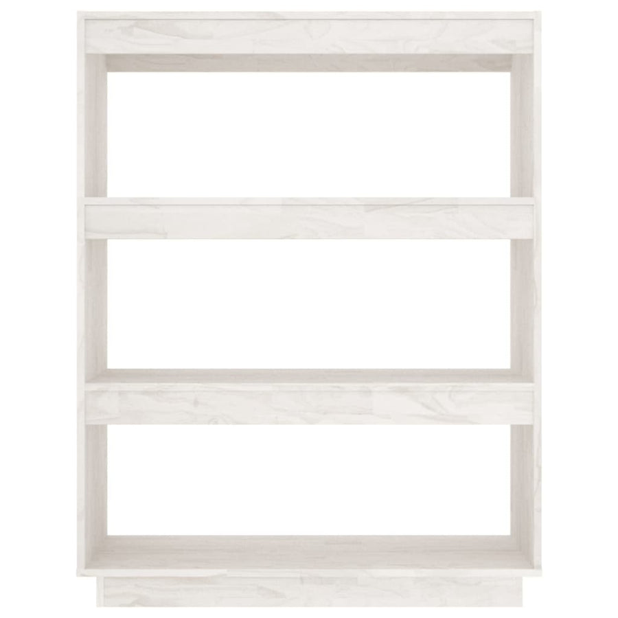 Boekenkast/kamerscherm 80x35x103 cm massief grenenhout wit 80 x 35 x 103 cm Wit