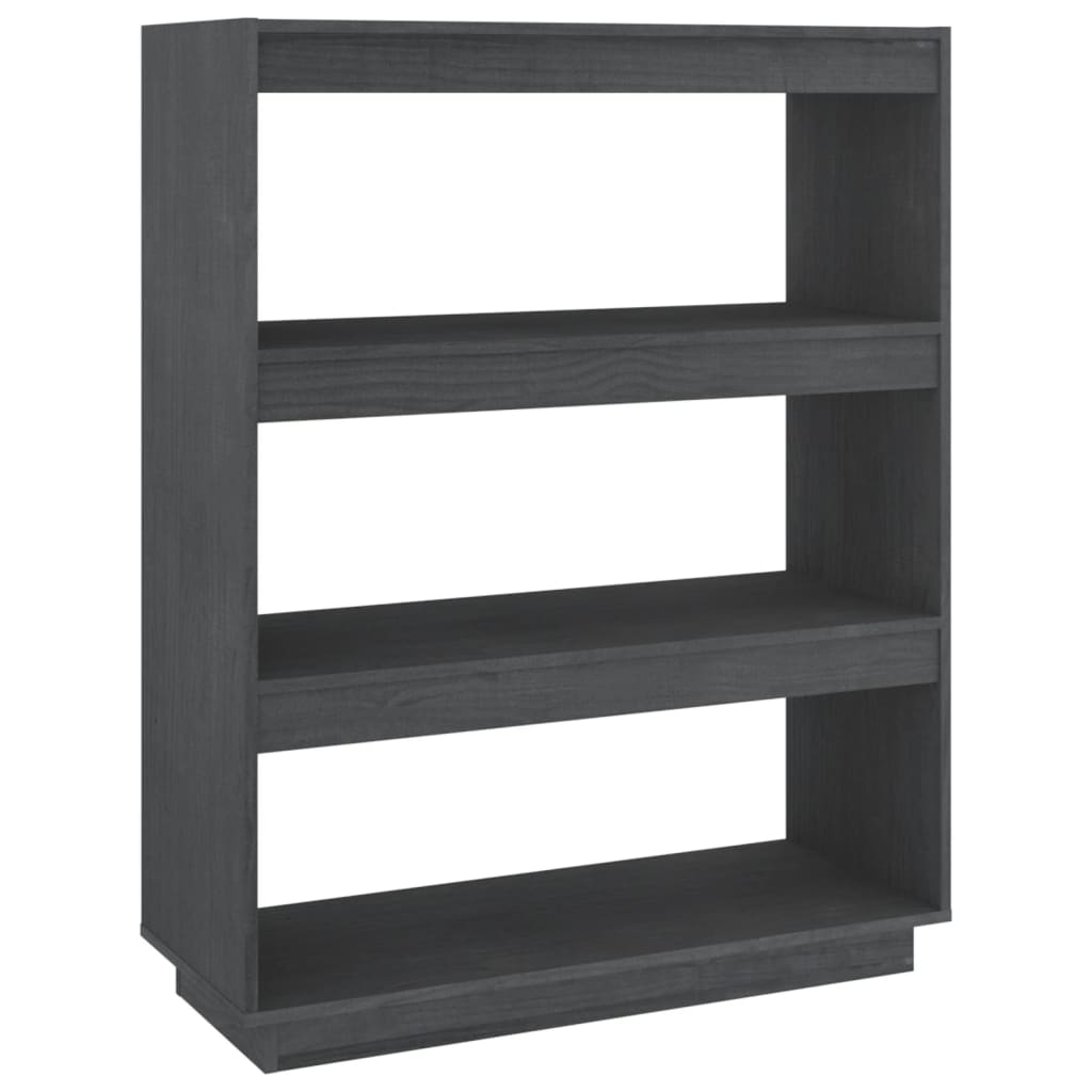 Boekenkast/kamerscherm 80x35x103 cm massief grenenhout grijs 80 x 35 x 103 cm Grijs