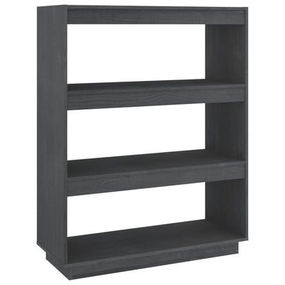 Boekenkast/kamerscherm 80x35x103 cm massief grenenhout grijs 80 x 35 x 103 cm Grijs