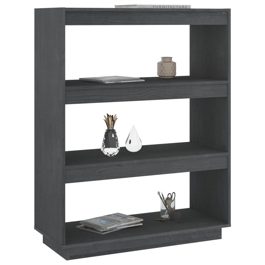Boekenkast/kamerscherm 80x35x103 cm massief grenenhout grijs 80 x 35 x 103 cm Grijs