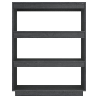 Boekenkast/kamerscherm 80x35x103 cm massief grenenhout grijs 80 x 35 x 103 cm Grijs