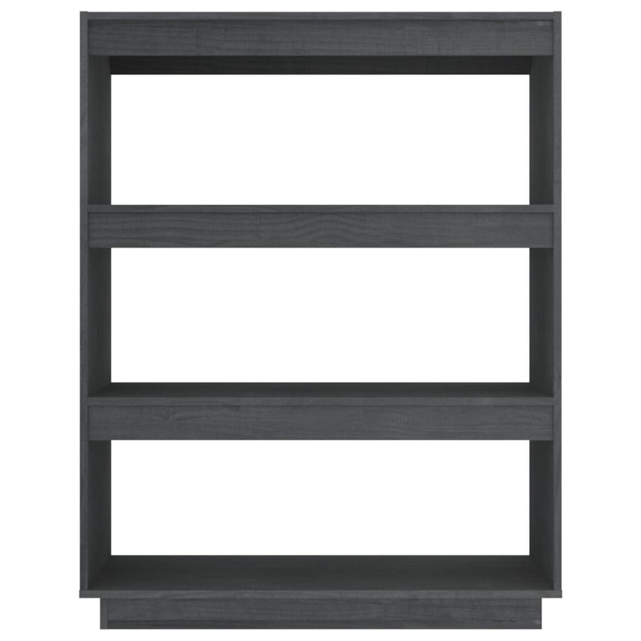 Boekenkast/kamerscherm 80x35x103 cm massief grenenhout grijs 80 x 35 x 103 cm Grijs