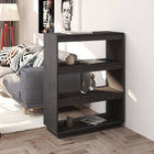 Boekenkast kamerscherm 80x35x103 cm massief grenenhout grijs
