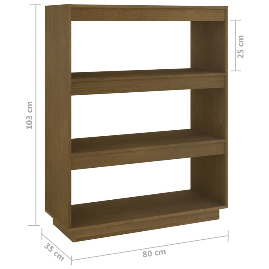 Boekenkast/kamerscherm 80x35x103 cm grenenhout honingbruin 80 x 35 x 103 cm Honingbruin
