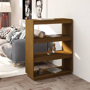Boekenkast kamerscherm 80x35x103 cm massief grenenhout honingbruin