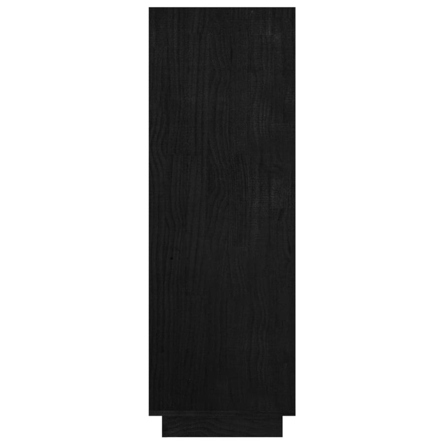 Boekenkast/kamerscherm 80x35x103 cm massief grenenhout zwart 80 x 35 x 103 cm Zwart