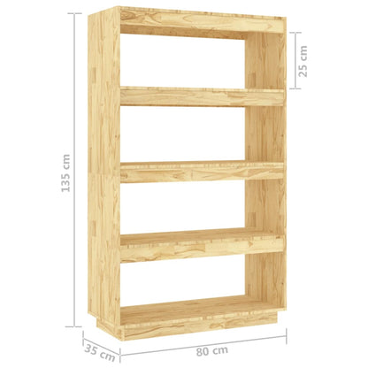 Boekenkast / Kamerscherm Massief Grenenhout 80 x 35 x 135 cm Naturel