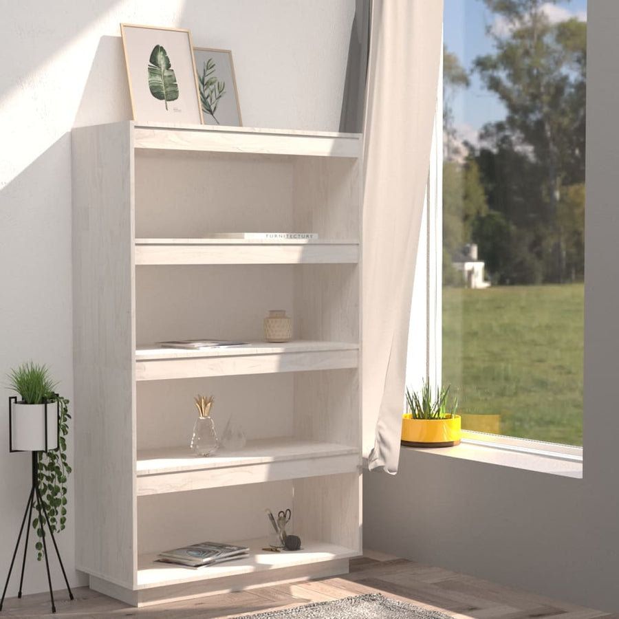 Boekenkast/Kamerscherm Massief Grenenhout 80 x 35 x 135 cm Wit