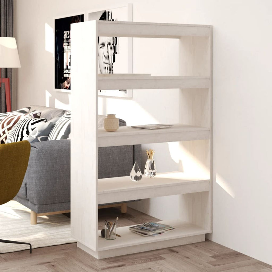 Boekenkast/Kamerscherm Massief Grenenhout 80 x 35 x 135 cm Wit