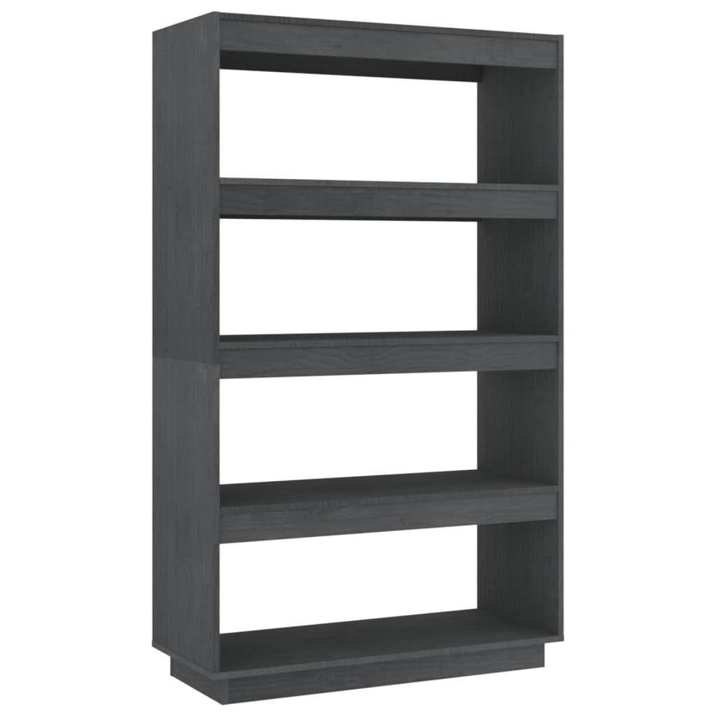 Boekenkast/kamerscherm 80x35x135 cm massief grenenhout grijs 80 x 35 x 135 cm Grijs