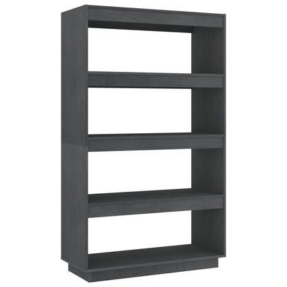 Boekenkast/kamerscherm 80x35x135 cm massief grenenhout grijs 80 x 35 x 135 cm Grijs