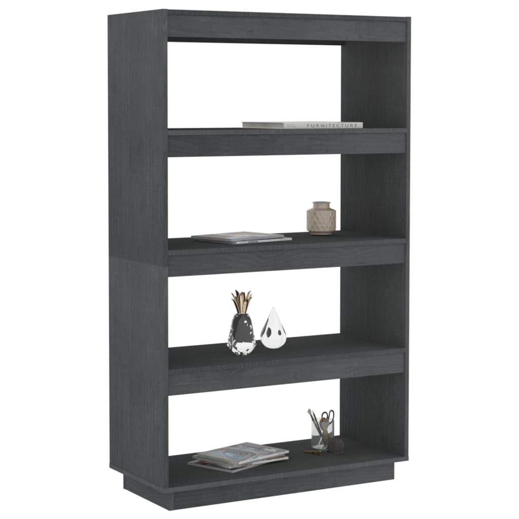 Boekenkast/kamerscherm 80x35x135 cm massief grenenhout grijs 80 x 35 x 135 cm Grijs