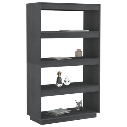 Boekenkast/kamerscherm 80x35x135 cm massief grenenhout grijs 80 x 35 x 135 cm Grijs