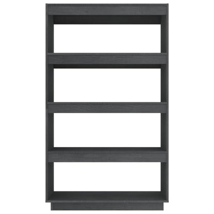 Boekenkast/kamerscherm 80x35x135 cm massief grenenhout grijs 80 x 35 x 135 cm Grijs