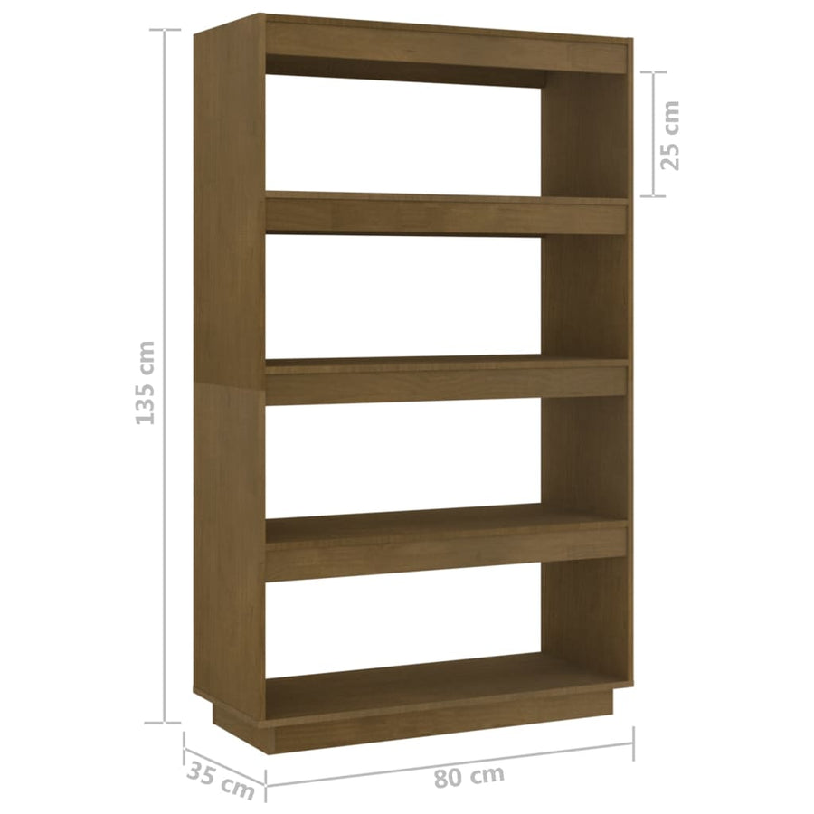 Boekenkast/Kamerscherm Grenenhout 80 x 35 x 135 cm Honingbruin