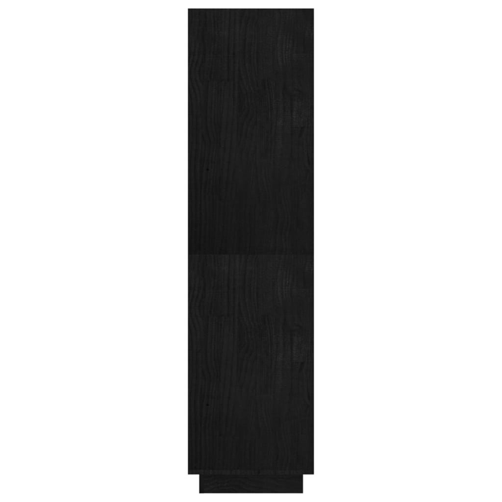 Boekenkast/kamerscherm 80x35x135 cm massief grenenhout zwart 80 x 35 x 135 cm Zwart