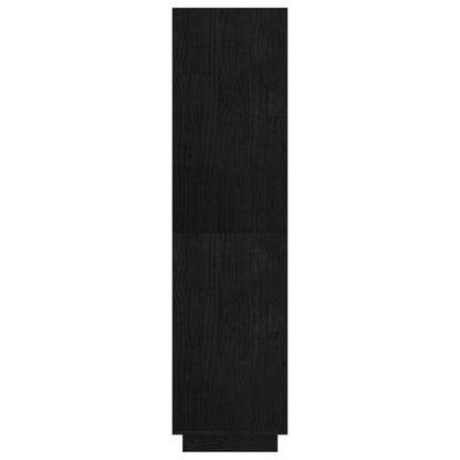 Boekenkast/kamerscherm 80x35x135 cm massief grenenhout zwart 80 x 35 x 135 cm Zwart