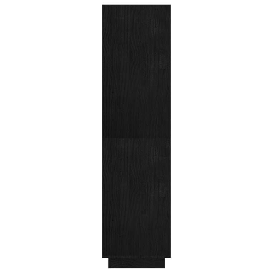 Boekenkast/kamerscherm 80x35x135 cm massief grenenhout zwart 80 x 35 x 135 cm Zwart