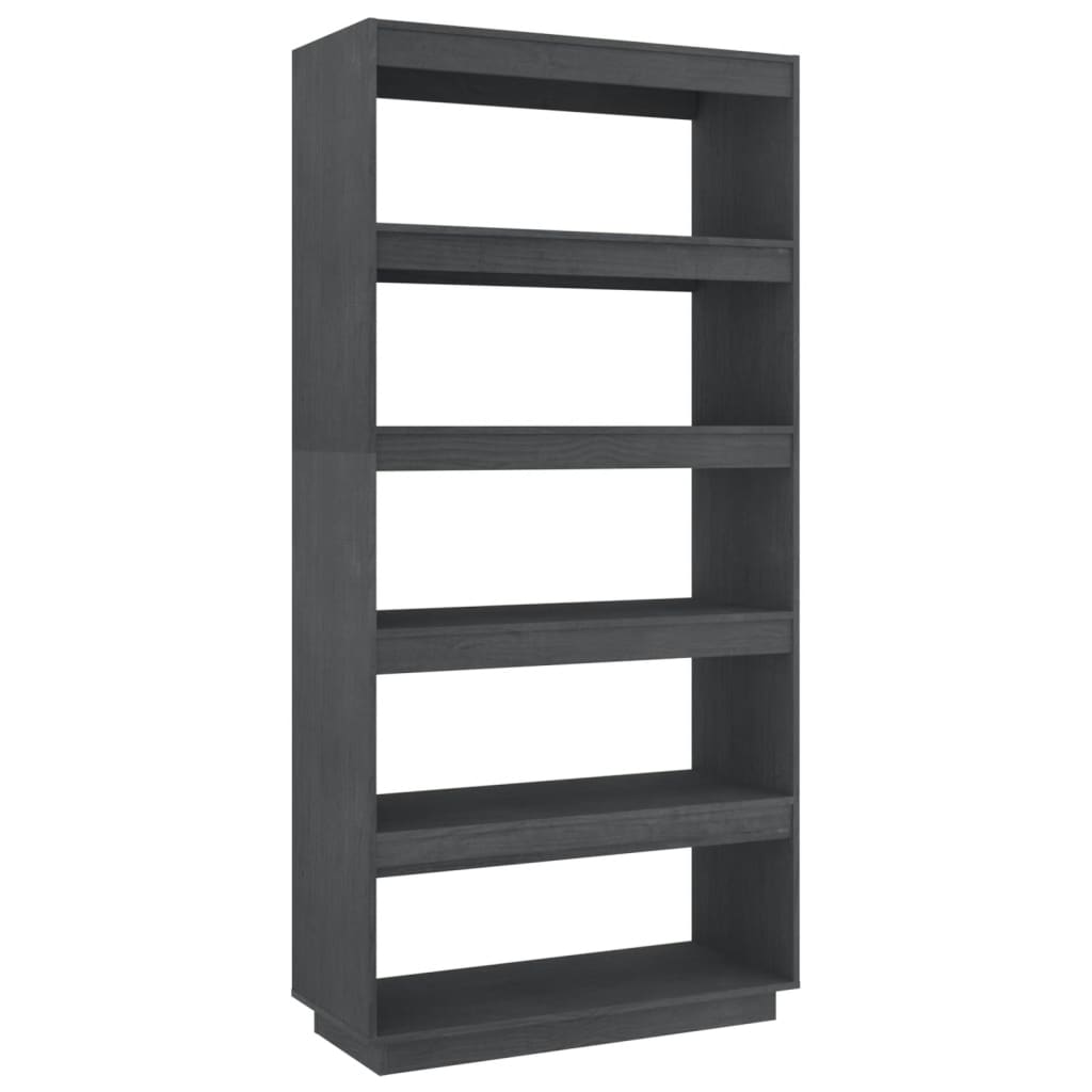 Boekenkast/kamerscherm 80x35x167 cm massief grenenhout grijs 80 x 35 x 167 cm Grijs