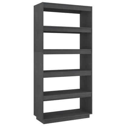 Boekenkast/kamerscherm 80x35x167 cm massief grenenhout grijs 80 x 35 x 167 cm Grijs