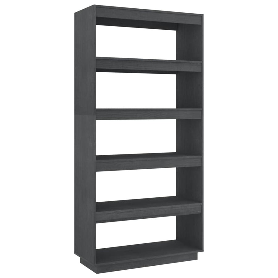 Boekenkast/kamerscherm 80x35x167 cm massief grenenhout grijs 80 x 35 x 167 cm Grijs
