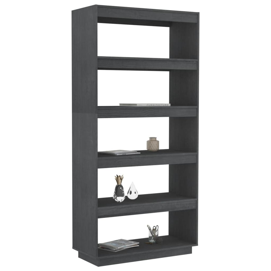 Boekenkast/kamerscherm 80x35x167 cm massief grenenhout grijs 80 x 35 x 167 cm Grijs
