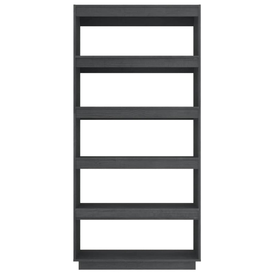 Boekenkast/kamerscherm 80x35x167 cm massief grenenhout grijs 80 x 35 x 167 cm Grijs