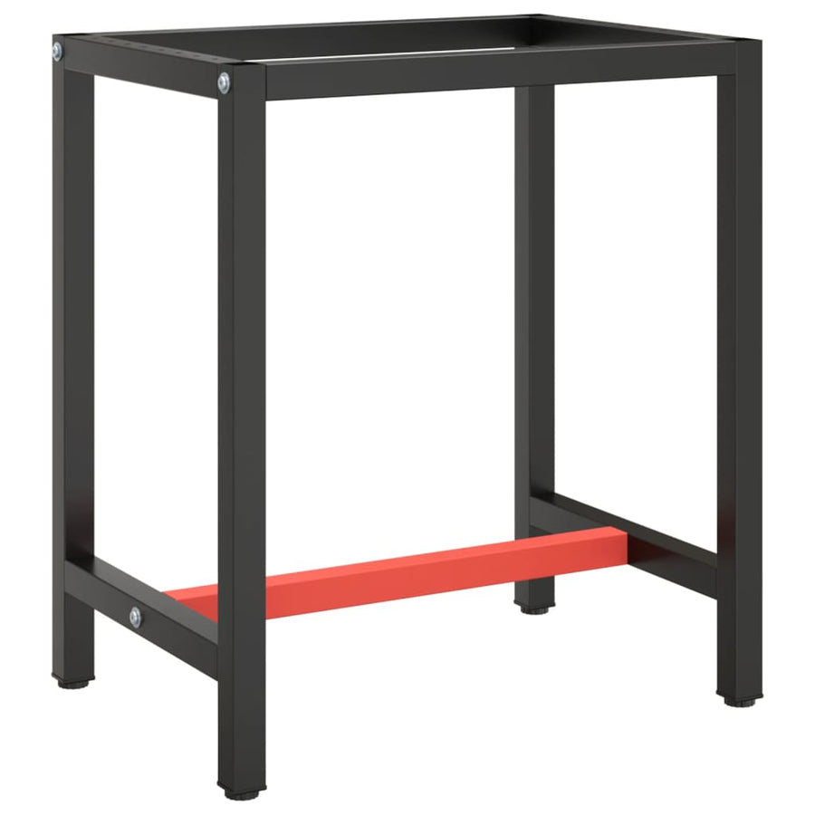 Werkbankframe Metaal Matzwart En Matrood 70 x 50 x 79 cm Met 1 stang