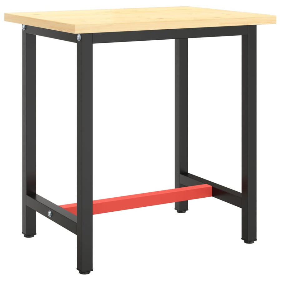 Werkbankframe Metaal Matzwart En Matrood 70 x 50 x 79 cm Met 1 stang