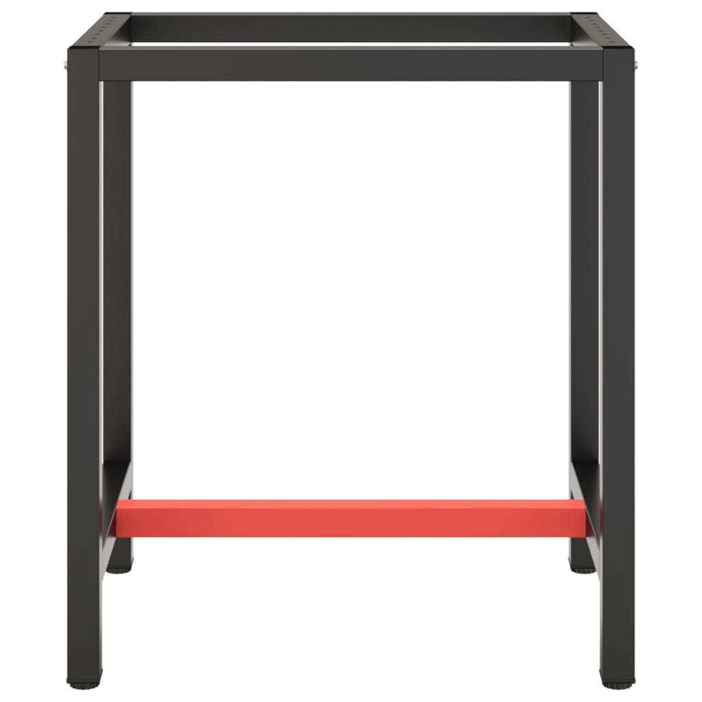 Werkbankframe Metaal Matzwart En Matrood 70 x 50 x 79 cm Met 1 stang