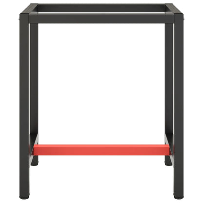 Werkbankframe Metaal Matzwart En Matrood 70 x 50 x 79 cm Met 1 stang