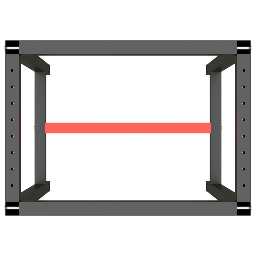 Werkbankframe Metaal Matzwart En Matrood 70 x 50 x 79 cm Met 1 stang
