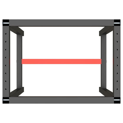 Werkbankframe Metaal Matzwart En Matrood 70 x 50 x 79 cm Met 1 stang