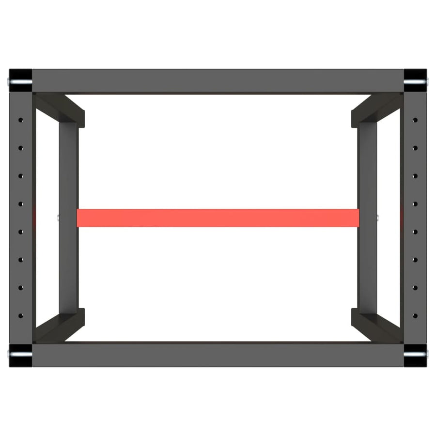 Werkbankframe Metaal Matzwart En Matrood 70 x 50 x 79 cm Met 1 stang