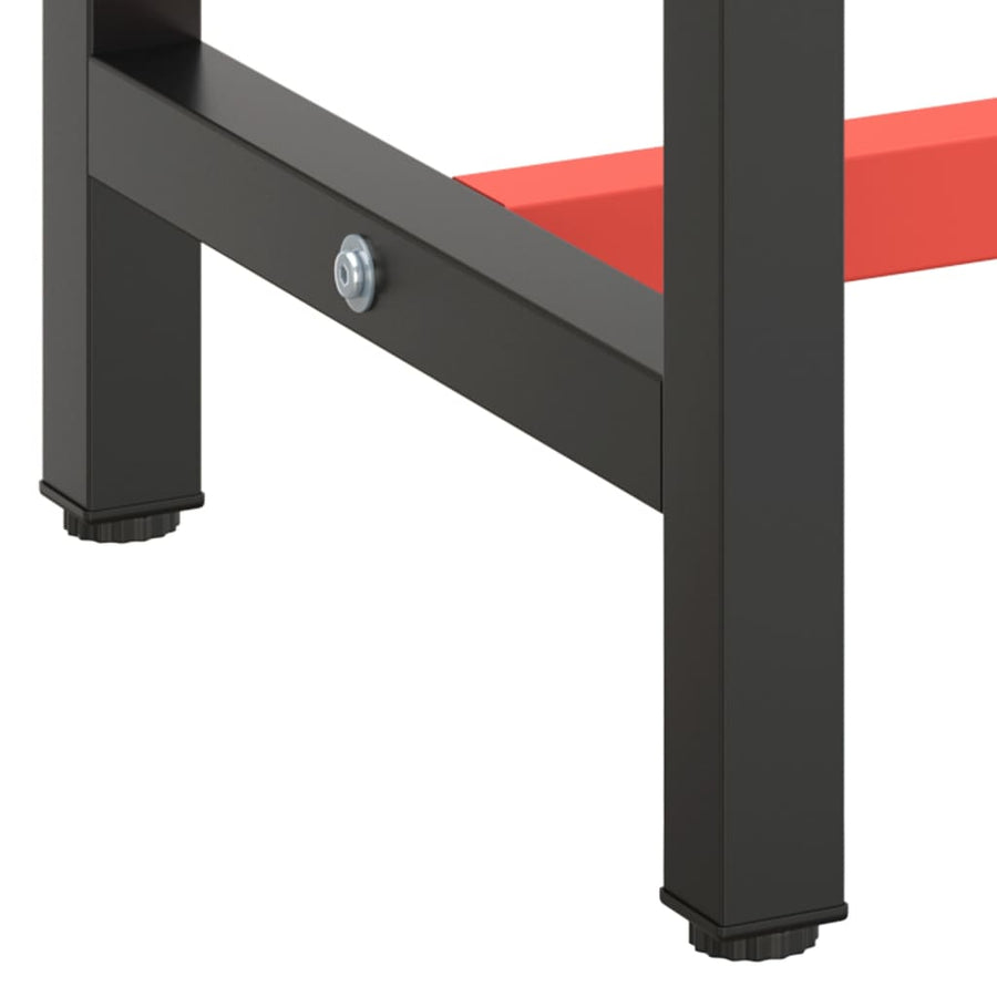 Werkbankframe Metaal Matzwart En Matrood 70 x 50 x 79 cm Met 1 stang