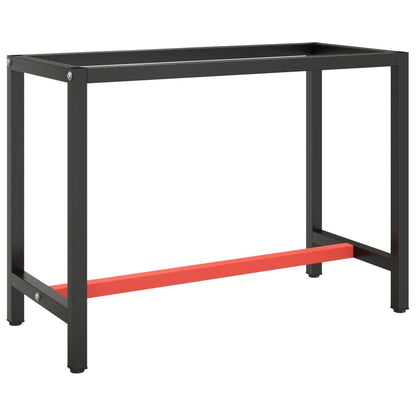 Werkbankframe Metaal Matzwart En Matrood 110 x 50 x 79 cm Met 1 stang