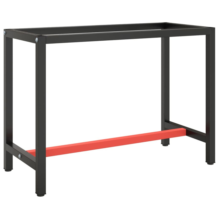 Werkbankframe Metaal Matzwart En Matrood 110 x 50 x 79 cm Met 1 stang