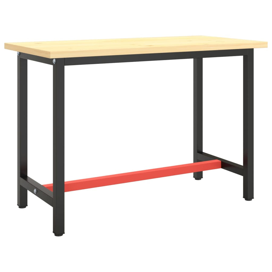 Werkbankframe Metaal Matzwart En Matrood 110 x 50 x 79 cm Met 1 stang