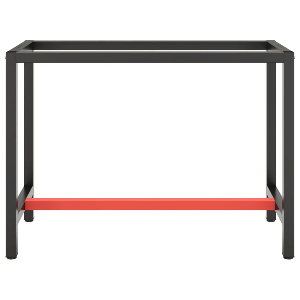 Werkbankframe Metaal Matzwart En Matrood 110 x 50 x 79 cm Met 1 stang